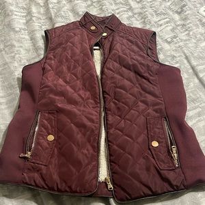 Burgundy vest jacket super beige soft inside